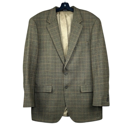Lauren Ralph Lauren Lambswool Houndstooth Blazer 42L Sport Coat Jacket Preppy - Picture 2 of 16